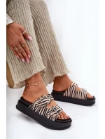 Klapki Damskie Z Klamrami Na Platformie Zebra Nilatha