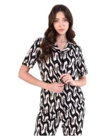 Dámske pyžamo 180/155 čiernobéžové - Karol Dámske pyžamo 180/155 čiernobéžové - Karol