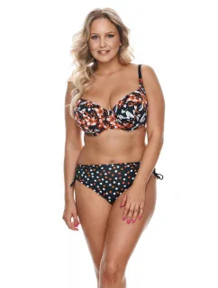 Dámsky vrchný diel plaviek Bali Big Black with Orange Pattern 2123- LupoLine