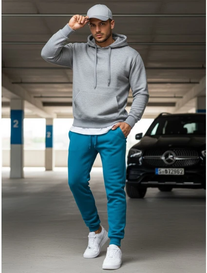 Pánske tyrkysové tepláky FashionStreet UX3428 Pánske tyrkysové tepláky FashionStreet UX3428