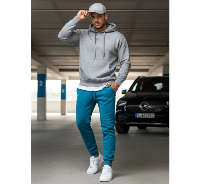 Pánske tyrkysové tepláky FashionStreet UX3428 Pánske tyrkysové tepláky FashionStreet UX3428