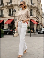 Jeansy damskie wide leg z wysokim stanem białe model 22123849 - FashionStreet