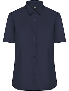 JN 679 Popelínová halenka s krátkým rukávem model 22488269 navy - Daiber