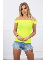 Španielska blúzka s volánikmi žltá neónová Španielska blúzka s volánikmi žltá neónová