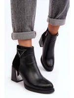 Lakované Boty Na Podpatku Zateplené Černé model 21671864 - S.Barski