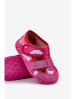 Dětské pantofle na suchý zip s fuchsie model 21682760 - Milami