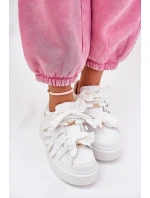 Eko Kožené Tenisky Na Platformě Bílé model 21687580 - Boto