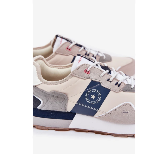 Semišové Pánské Tenisky Na Platformě Big Star model 21690845 HiPoly System Šedé - Big Star Shoes