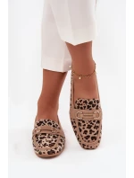 Mokasyny Loafersy Damskie Z Ozdobnym Elementem Panterka Beżowe Evelora Mokasyny Loafersy Damskie Z Ozdobnym Elementem Panterka Beżowe Evelora