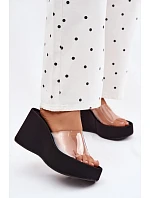 Dámské sandály na platformě s páskem Černé model 22107268 - Boto