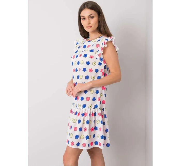 Šaty LK SK model 17614715 bílá a modrá - FPrice Šaty LK SK model 17614715 bílá a modrá - FPrice