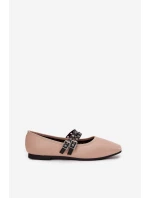 Dámské baleríny s pásky model 21836997 – béžové - Kesi