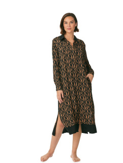 Dámska nočná košeľa YI30017 Brown Printed - DKNY