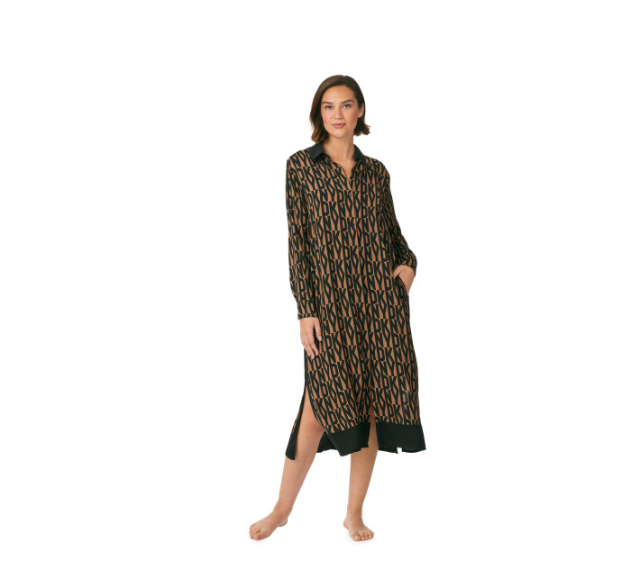 Dámska nočná košeľa YI30017 Brown Printed - DKNY