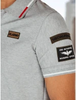 Pánská polokošile s nášivkami šedá Dstreet model 21987874 - FashionStreet Pánská polokošile s nášivkami šedá Dstreet model 21987874 - FashionStreet