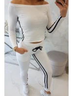 Súprava s dvojitými pruhmi bielej farby