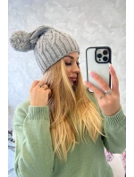 Fleecová čepice Paulina model 18750179 šedá - K-Fashion Fleecová čepice Paulina model 18750179 šedá - K-Fashion