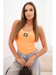 Dámsky pruhovaný top s ozdobnou aplikáciou jasne oranžový