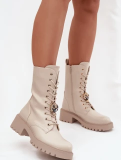 Dámské workery s přezkami Medvídek Srdce Béžové Iravine