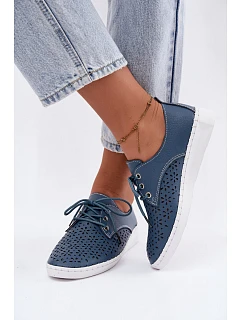 Dámske kožené poltopánky Azura Dark Blue Softie