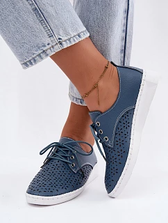 Dámske kožené poltopánky Azura Dark Blue Softie