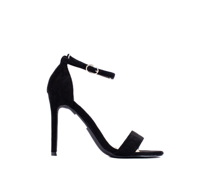 Trendy dámské černé  sandály na jehlovém podpatku