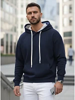 Pánska klokanka s kapucňou tmavomodrá FashionStreet BX5949