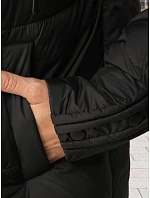 Pikowana kurtka damska z futrzanym kapturem czarna FashionStreet TY5892 Pikowana kurtka damska z futrzanym kapturem czarna FashionStreet TY5892