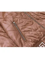 Dámska bunda typu "bomber" v karamelovej farbe (B8123-14) Dámska bunda typu "bomber" v karamelovej farbe (B8123-14)