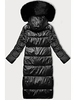 Černá prošívaná zimní bunda s kapucí model 21248879 - WAY MODE