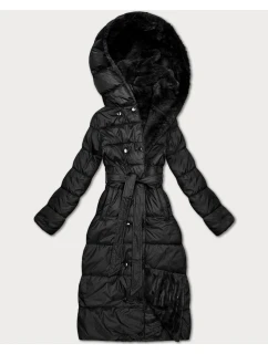 Čierna obojstranná zimná bunda - kožuch Minority (P3-6020-1)