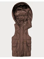 Dámska péřová vesta s kapucňou Goodlookin v čokoládovej farbe (B8600/B6106-14) Dámska péřová vesta s kapucňou Goodlookin v čokoládovej farbe (B8600/B6106-14)