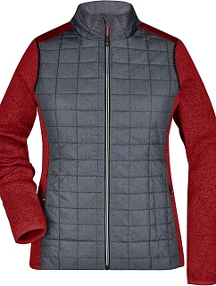 JN Dámská pletená hybridní bunda 02.0 red melange/anthracite melange model 22489314 - Daiber