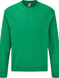Fruit of the Loom Classic Raglan Sweat – raglánová mikina 16.2216, retro melírovaná zelená
