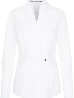 Blouse Slim LSL Popelínová halenka s dlouhým rukávem white model 22501068 - Seidensticker