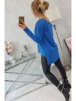 Halenka s potiskem a delšími model 18747553 chrpově modrá - K-Fashion Halenka s potiskem a delšími model 18747553 chrpově modrá - K-Fashion