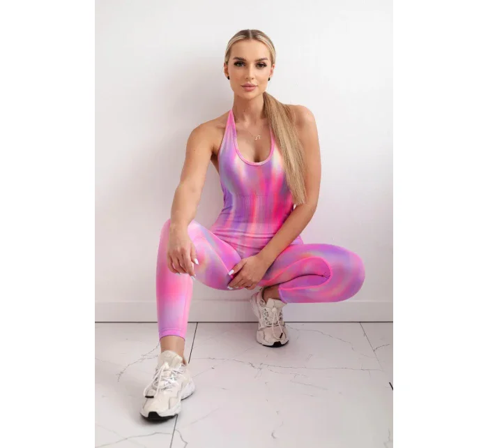 Fitness oblek s push upom ružový