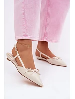 Dámské sandály z imitace kůže na nízkém podpatku světle béžové Jelmera