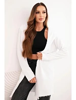 Dámsky sveter bez zapínania 35687 biely - Kesi
