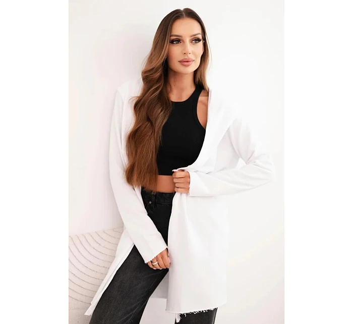 Dámsky sveter bez zapínania 35687 biely - Kesi
