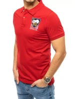 FashionStreet červené vyšívané polo tričko PX0390