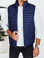 Pánska prešívaná tmavomodrá vesta FashionStreet TX5077