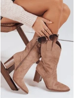 Dámské semišové kovbojské boty béžové Dstreet model 21993409 - FashionStreet Dámské semišové kovbojské boty béžové Dstreet model 21993409 - FashionStreet