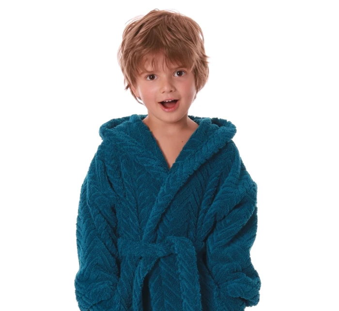 Detský župan Athena s kapucňou 3116 petrol - Vestis