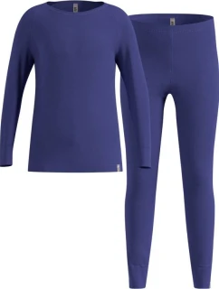 Termoprádlo - Odlo Set dlhý MERINO 200 veľkosť 152cm Modrá