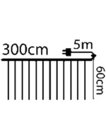 VIANOČNÉ STROMČEKY VONKAJŠIE/VNÚTORNÉ SVETELNÉ ZÁVESY 120 LED 300X60CM S DIAĽKOVÝM OVLÁDANÍM TEPLÁ BIELA