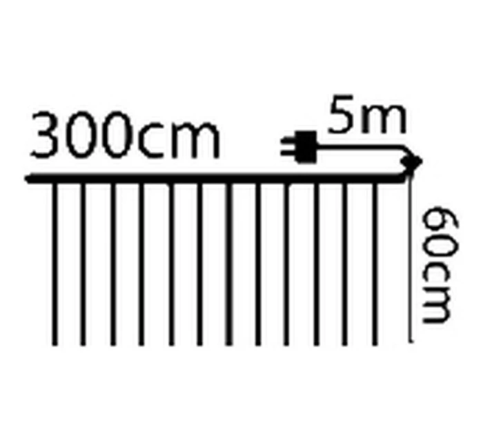 VIANOČNÉ STROMČEKY VONKAJŠIE/VNÚTORNÉ SVETELNÉ ZÁVESY 120 LED 300X60CM S DIAĽKOVÝM OVLÁDANÍM TEPLÁ BIELA