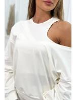 model 18754145 set halenka + top + legíny ecru - K-Fashion