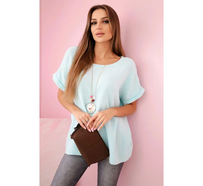 Mušelínová halenka s náhrdelníkem mincovna Mušelínová halenka s náhrdelníkem mincovna