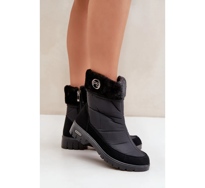 Damskie Modne Ocieplane Śniegowce Progress PROGJ-21-13 Czarne Damskie Modne Ocieplane Śniegowce Progress PROGJ-21-13 Czarne